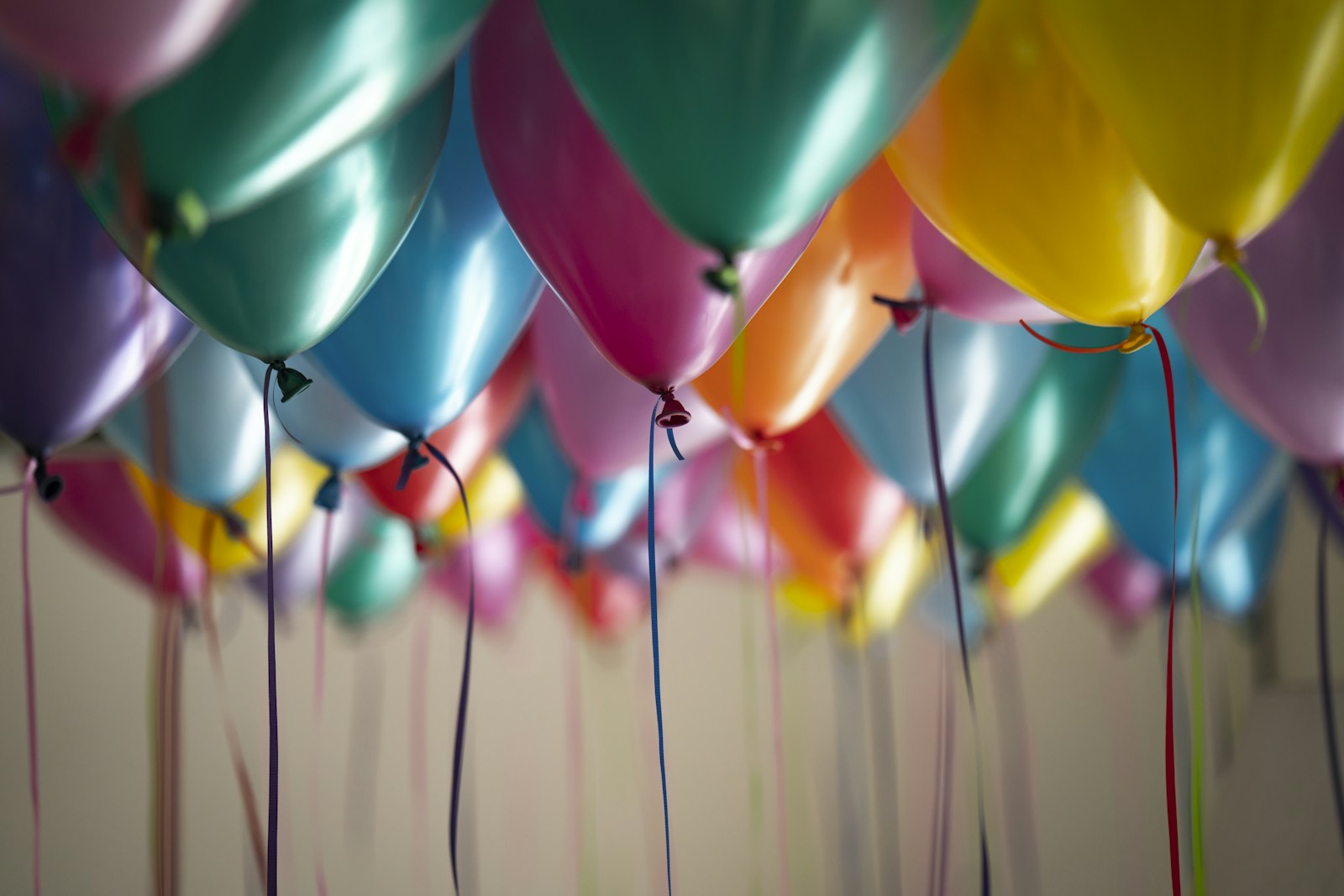 Colorful birthday balloons at a celebration
