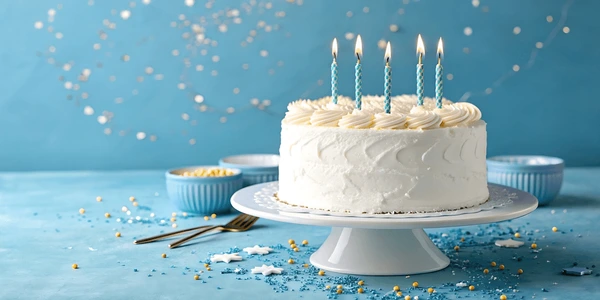 Birthday cake ready to share